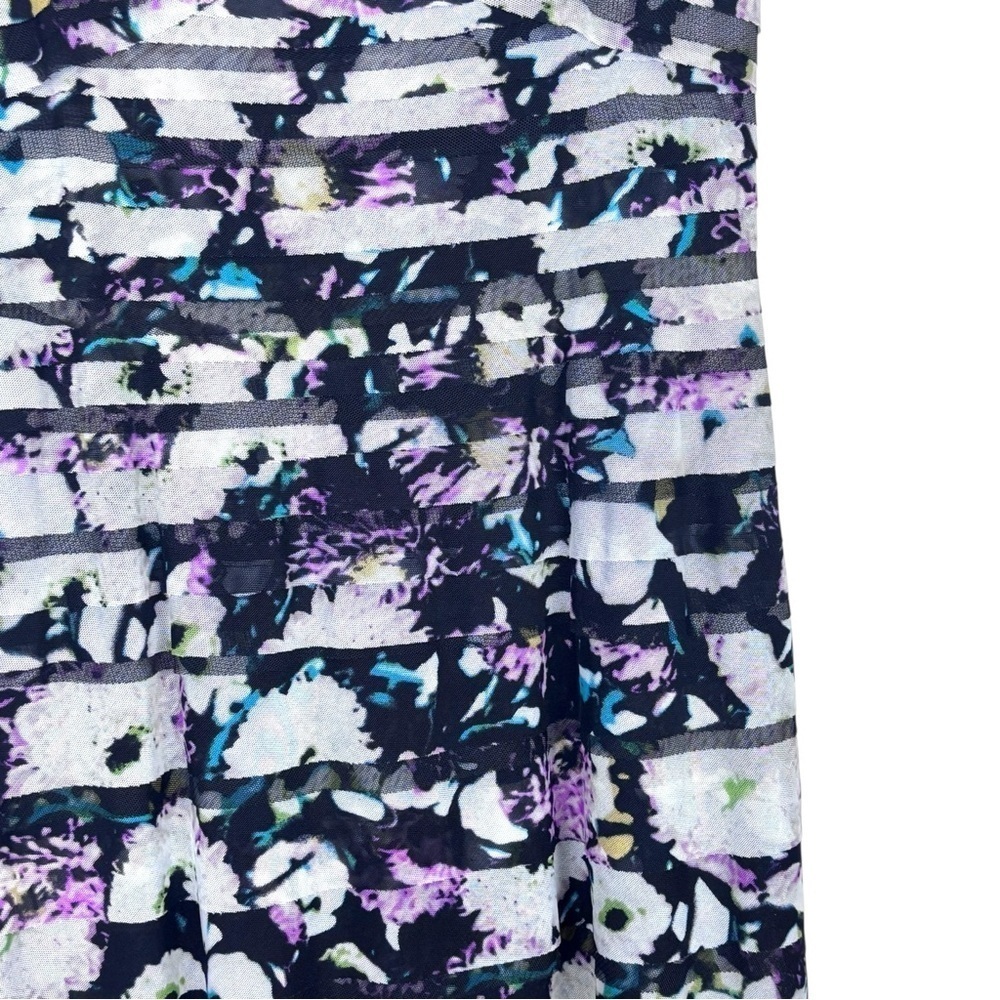 BCBGMAXAZRIA ERIKA SWEETHEART STRAPLESS TIERED FLORAL MESH MAXI GOWN DRESS - Picture 14 of 16